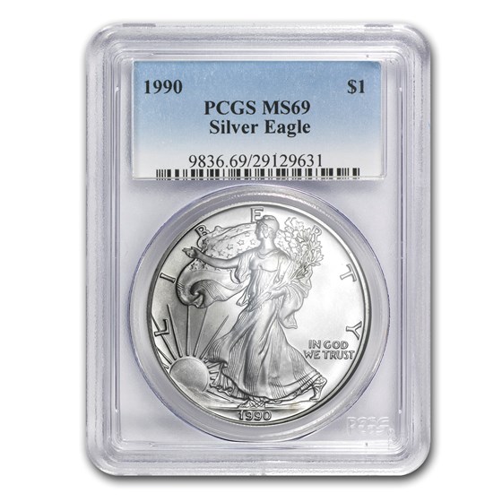 1990 Silver American Eagle MS-69 PCGS 1990 Silver American Eagle MS-69 PCGS